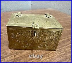 Antique Brass Persian Spice/Tea Box Casket Shell Islam Arabic Blessing Artifact