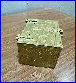 Antique Brass Persian Spice/Tea Box Casket Shell Islam Arabic Blessing Artifact