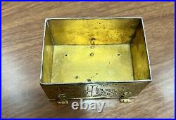 Antique Brass Persian Spice/Tea Box Casket Shell Islam Arabic Blessing Artifact