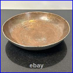 Antique Bronze Pan Arabic Stamped Middle East 1827 AD Dish Plate Collectable