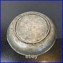 Antique Bronze Pan Arabic Stamped Middle East 1827 AD Dish Plate Collectable