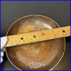 Antique Bronze Pan Arabic Stamped Middle East 1827 AD Dish Plate Collectable