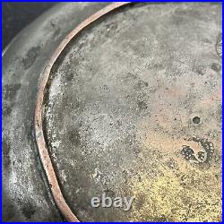 Antique Bronze Pan Arabic Stamped Middle East 1827 AD Dish Plate Collectable