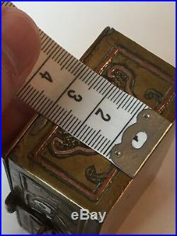 Antique Cairoware Persian Islamic Arabic Mamluk Brass Box Chest Copper & Silver