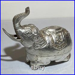 Antique Cambodian Silver Khmer Elephant Betel Box T90 Repousse Video