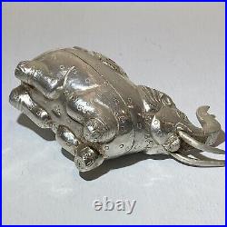 Antique Cambodian Silver Khmer Elephant Betel Box T90 Repousse Video