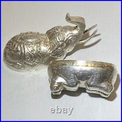 Antique Cambodian Silver Khmer Elephant Betel Box T90 Repousse Video