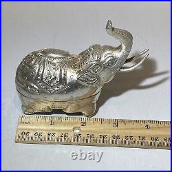 Antique Cambodian Silver Khmer Elephant Betel Box T90 Repousse Video