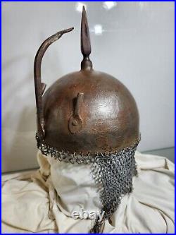 Antique Ceremonial Islamic Persian Qajar Helmet Engraved Antique Reproduction