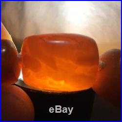 Antique Chinese royal Butterscotch Amber egg yolk Beads, baltic, 91.5 G-
