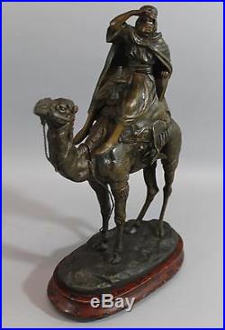 Antique Circa 1900 Bronzed Spelter BARYE North African Arab & Camel Orientalist