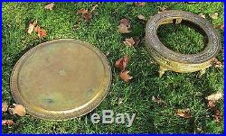 Antique Completely Etched Ornate Brass Eastern Persian Tea Table Tray Stunning