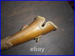 Antique Copper Blow Horn Middle Eastern Fraternal Angel Gabriel