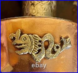 Antique Copper Brass Tibetan Silver/ Middle Eastern Ornate Dallah Coffee Tea Pot