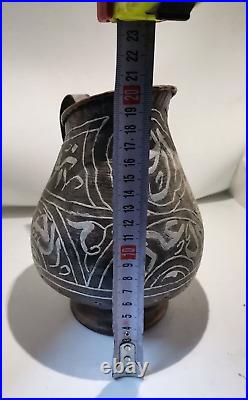 Antique Copper Old Bedouin Pitcher Middle Eastern Islamic Water Jug Camels 8