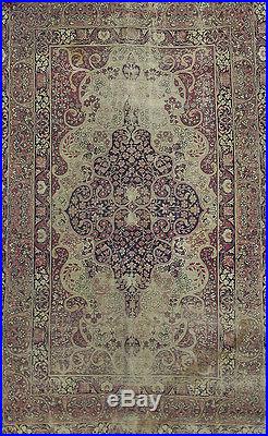 Antique Early 1900's Isfahan Persian Floral Hand Woven Rug Carpet 7' x 4'5 yqz
