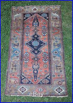 Antique, Early 20-thC Middle Eastern Hand Woven Camel Hair Carpet Rug, NR