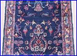 Antique Early 20thC Persian Hand Woven, Blue Sarouk, Runner Rug Carpet