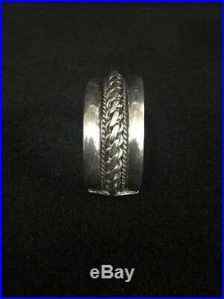 Antique Egyptian Siwa Bedouin Silver Cuff Bracelet 1 5/8 Wide