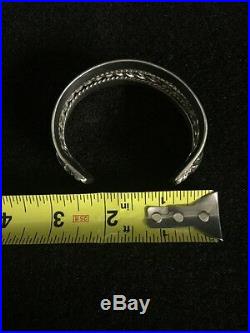 Antique Egyptian Siwa Bedouin Silver Cuff Bracelet 1 5/8 Wide