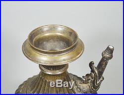 Antique Engraved Bronze Mughal India Ewer Water Pot Elephant 17/18th C
