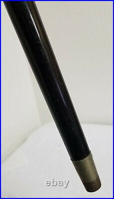 Antique Fine Persian Middle Eastern Silver Engraved Captain's Cane Walking Stick