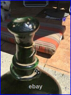 Antique Green Glass vase from Caravan Middle East origin. Or Chinese