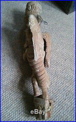 Antique Hand Carved Jain Wood Indian Statue India Middle Eastern 24 Wall