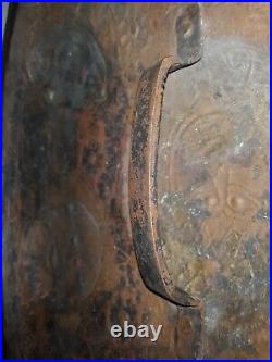 Antique Hand Forged Copper Indo-persian Shield Dahl Mughal India Arabic