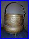 Antique Hand Made Middle Eastern Copper Tripod Handled Bucket Pot Signed See Pic