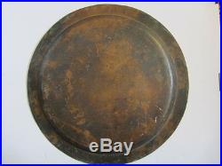 Antique Heavy Copper Chased Engraved Large Tray