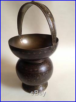 Antique Indian Engraved Vase Bucket