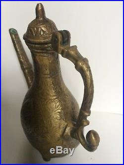 Antique Indian Mughal Bronze Ewer