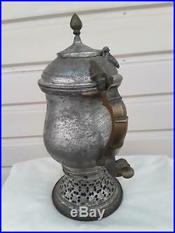Antique Indo-Persian Copper Samovar Travel Tea Kettle Islamic Bedouin Hooka Prop