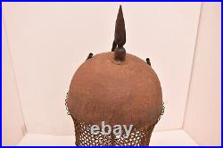 Antique Indo Persian Kula Khud Helmet Etched Detailing Mughal Islamic Vtg