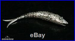 Antique Indo Persian / Mughal Articulated Silver Fish c. 1880