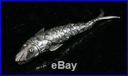 Antique Indo Persian / Mughal Articulated Silver Fish c. 1880