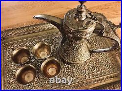 Antique Islamic 19th Century Large Solid Silver Arabic Coffee Set Dallah 4.4 KG