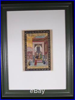 Antique Islamic Art Persian Middle Eastern Miniature Painting