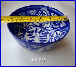 Antique Islamic Blue and white porcelain bowl Persian middle eastern