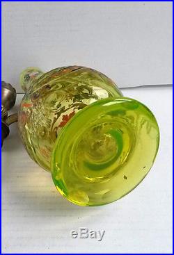 Antique Islamic Bohemian enamel uranium glass hookah
