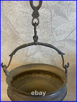 Antique Islamic Bronze Hanging Oil Lamp