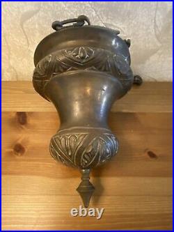 Antique Islamic Bronze Hanging Oil Lamp