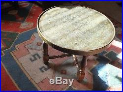 Antique Islamic Calligraphic Script Brass Folding Serving Side Table