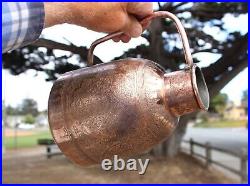 Antique Islamic Damascus Arabic Calligraphy Large Hand Hammered Copper Pitcher