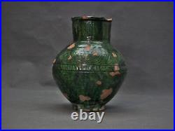 Antique Islamic Fatimid Caliphate Green Ceramic Vessel 10th-12th Century A. D