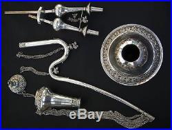 Antique Islamic Indo Persian Pipe Huqqa Hooka Nargile Shisha Hookah Solid Silver