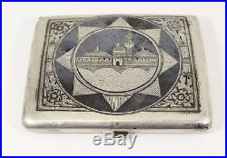 Antique Islamic Iraqi Silver Niello Tobacco Box and Napkin Ring