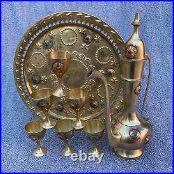 Antique Islamic Middle Eastern Arabic Larg Copper Brass Pitcher Ewer & Beasin