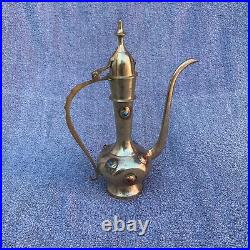 Antique Islamic Middle Eastern Arabic Larg Copper Brass Pitcher Ewer & Beasin